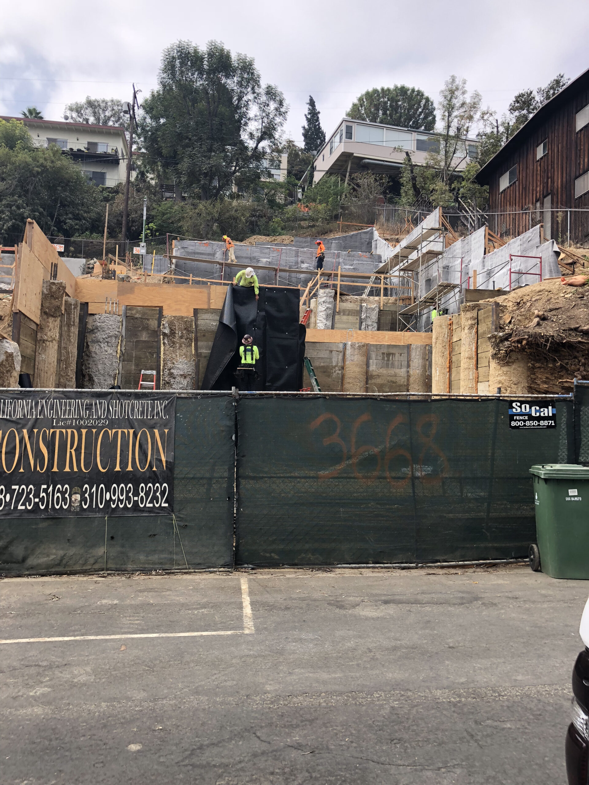 Custom residential foundation being poured